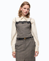 Top a quadri con pizzo - | Pinko