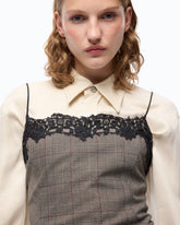 Top a quadri con pizzo - | Pinko