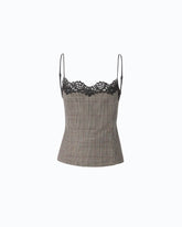 Top a quadri con pizzo - | Pinko