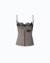 Top a quadri con pizzo - | Pinko