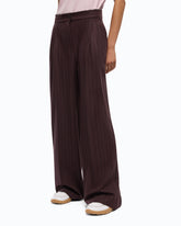 Wide-leg check trousers - | Pinko
