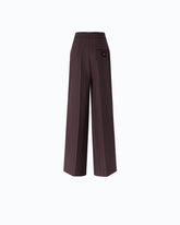 Wide-leg check trousers - | Pinko