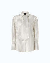 Camicia a righe con cravatta - | Pinko