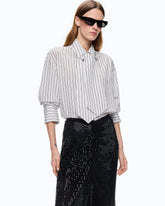 Chemise à rayures avec cravate - | Pinko
