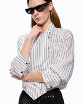 Chemise à rayures avec cravate - | Pinko