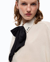 Camicia in popeline con cravatta rimovibile e pois - | Pinko