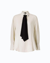 Camicia in popeline con cravatta rimovibile e pois - | Pinko