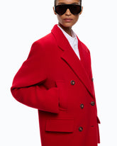 Cappotto lungo doppiopetto in misto lana - | Pinko