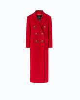 Cappotto lungo doppiopetto in misto lana - | Pinko