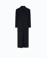 Long double-breasted coat in wool-blend fabric - | Pinko