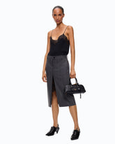Vestito longuette con gonna gessata - | Pinko