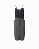 Vestito longuette con gonna gessata - | Pinko