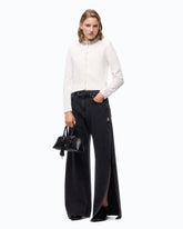 Jeans wide leg con spacchi laterali - | Pinko