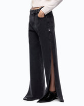 Jeans wide leg con spacchi laterali - | Pinko
