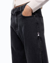 Jeans wide leg con spacchi laterali - | Pinko
