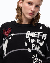 Maglia in lana merino Quiet Is The New Punk - | Pinko