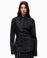 Camicia slim fit con laccio - | Pinko