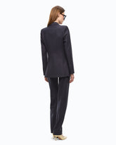 Double-breasted slim-fit wool-blend jacket - | Pinko