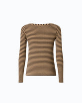 Maglia serafino in misto lana a righe - | Pinko