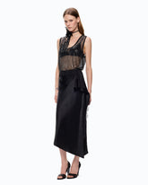 Mesh-effect vest top with rhinestones - | Pinko