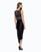 Mesh-effect vest top with rhinestones - | Pinko