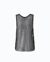 Canotta effetto rete con strass - | Pinko
