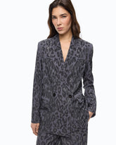 Giacca doppiopetto con strass e motivo jaguar - | Pinko