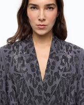 Giacca doppiopetto con strass e motivo jaguar - | Pinko