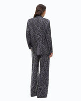Giacca doppiopetto con strass e motivo jaguar - | Pinko
