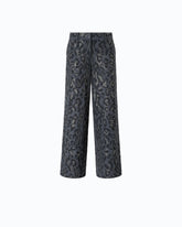 Pantalon wide leg à imprimé léopard et micro-strass - | Pinko