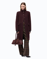 Cappotto in misto lana con collo alto e cintura - | Pinko