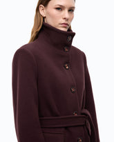 Cappotto in misto lana con collo alto e cintura - | Pinko