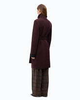 Cappotto in misto lana con collo alto e cintura - | Pinko