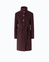 Cappotto in misto lana con collo alto e cintura - | Pinko