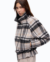 Caban con zip e fantasia check - | Pinko