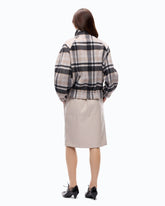 Caban con zip e fantasia check - | Pinko