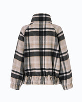 Caban con zip e fantasia check - | Pinko