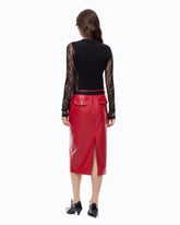 Maglia a costine con maniche in pizzo - | Pinko