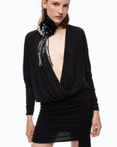Vestito corto con arricci e nastro - | Pinko