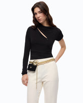 Maglia body con maniche asimmetriche - | Pinko