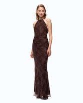 Long slip dress with lace - | Pinko