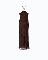 Long slip dress with lace - | Pinko