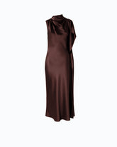 Abito lungo monospalla in satin - | Pinko