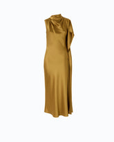 Long, one-shoulder satin dress - | Pinko