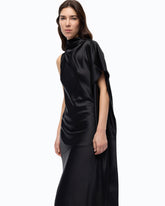 Langes One-Shoulder-Kleid aus Satin - | Pinko