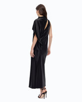 Abito lungo monospalla in satin - | Pinko