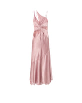 Abito lungo in satin con drappeggio e pizzo - | Pinko