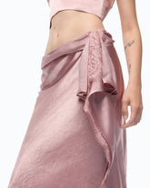 Gonna midi asimmetrica in satin - | Pinko