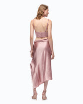 Gonna midi asimmetrica in satin - | Pinko