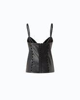 Top bustier effetto pelle con sfere decorative - | Pinko